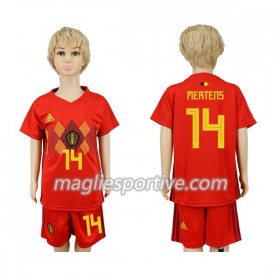 Completo Calcio Belgio Mertens 14 Bambino Divisa Prima Mondiali 2018